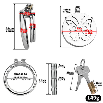 Steel Butterfly Flat Chastity Lock Chastitycage.cc