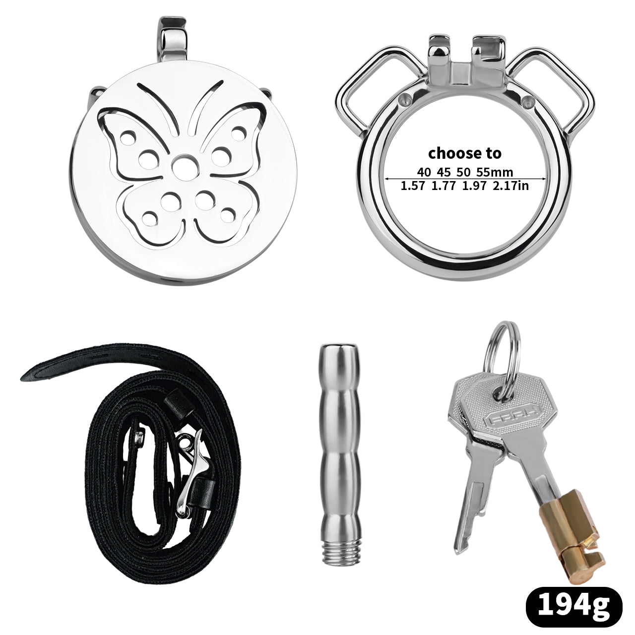 Steel Butterfly Flat Chastity Lock Chastitycage.cc