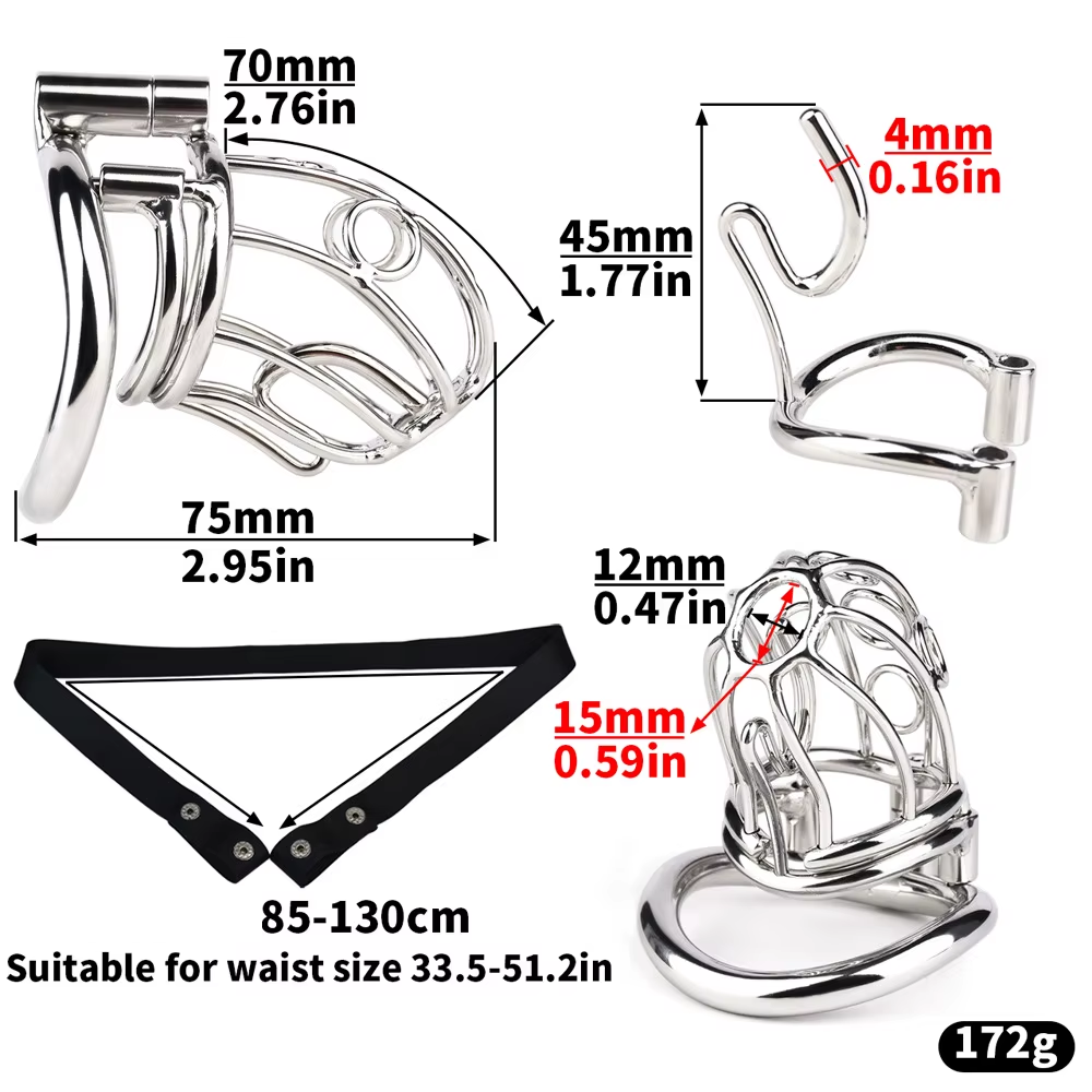 Steel Chastity Device with PA Chastitycage.cc