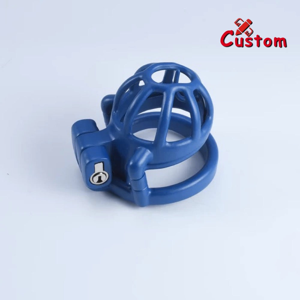 Steel Blue Custom Cock Cage Chastitycage.cc