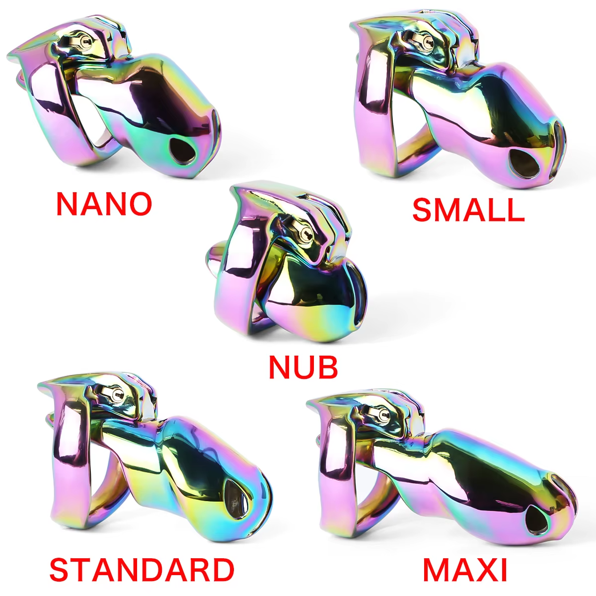 V4 Rainbow Steel Chastity Cage Chastitycage.cc