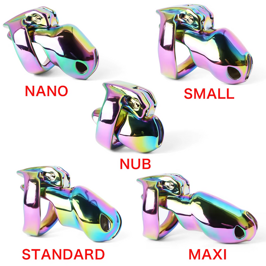 V4 Rainbow Steel Chastity Cage Chastitycage.cc