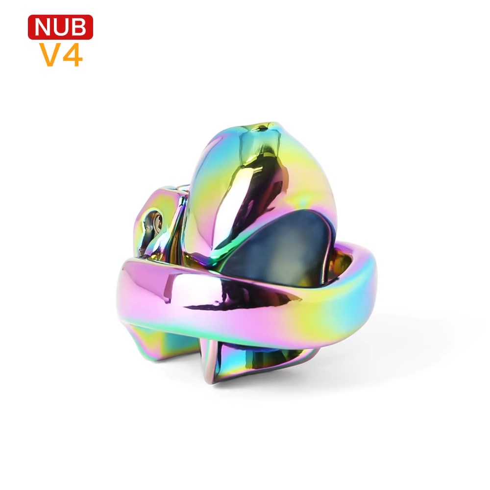 V4 Rainbow Steel Chastity Cage Chastitycage.cc