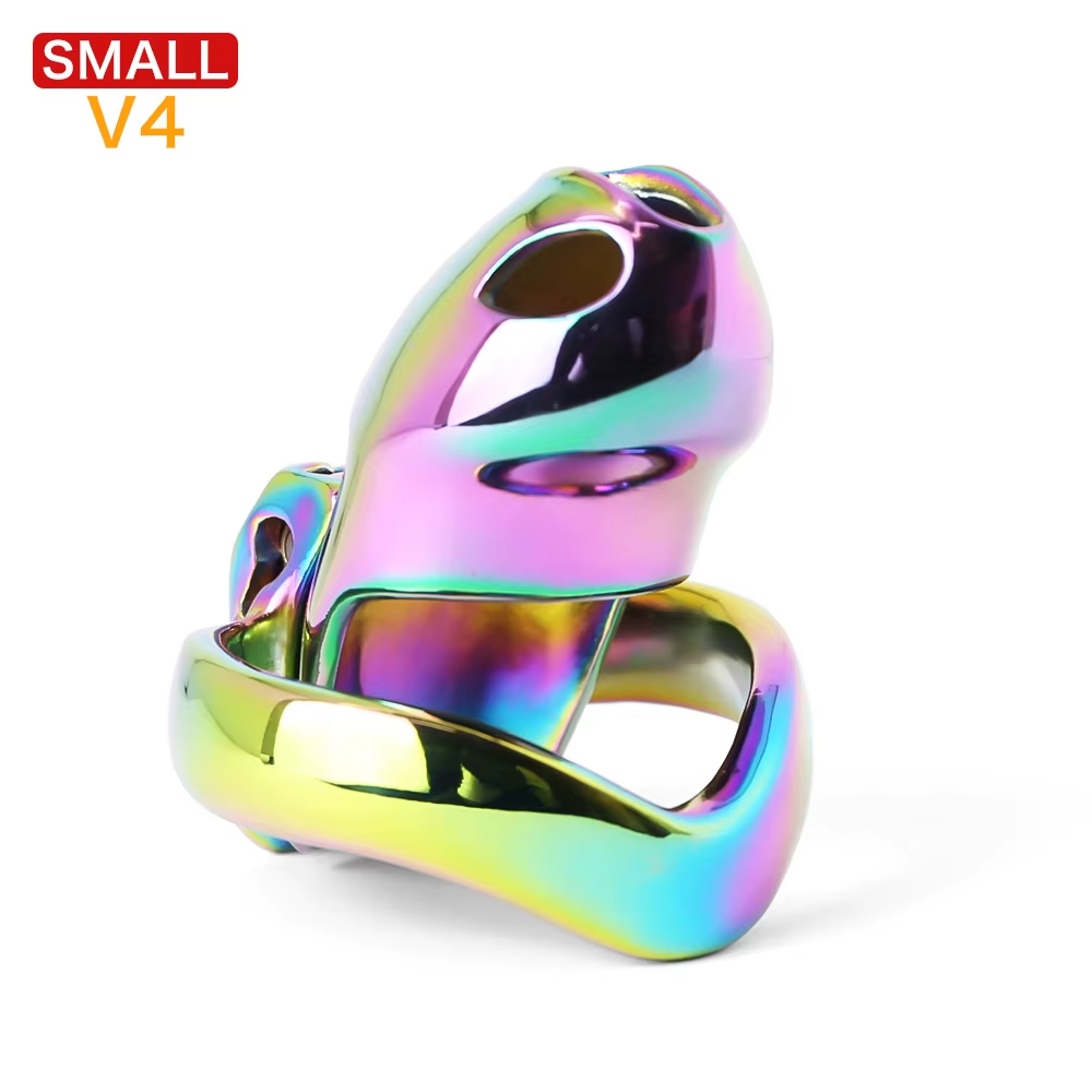 V4 Rainbow Steel Chastity Cage Chastitycage.cc