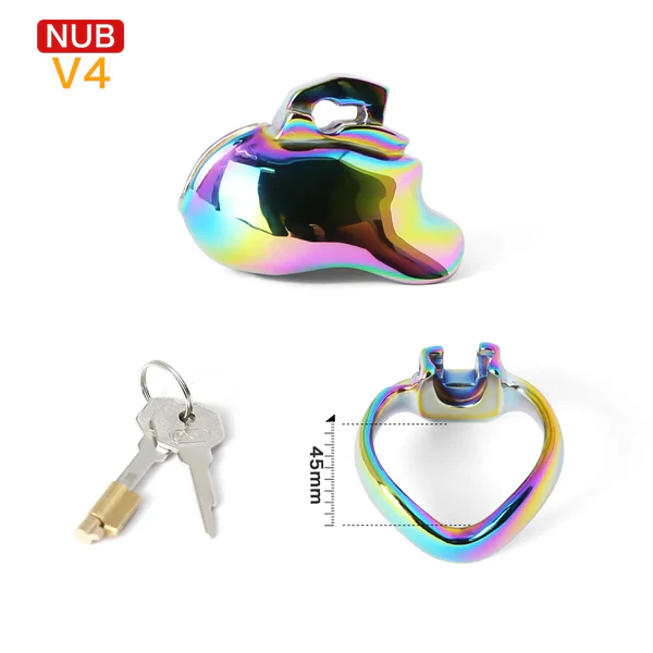 V4 Rainbow Steel Chastity Cage Chastitycage.cc