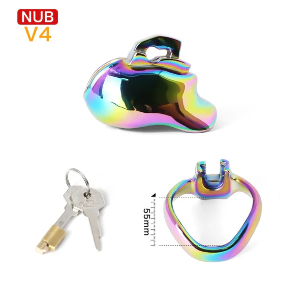 V4 Rainbow Steel Chastity Cage Chastitycage.cc