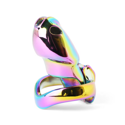 V4 Rainbow Steel Chastity Cage Chastitycage.cc