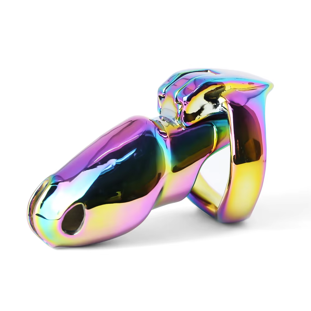 V4 Rainbow Steel Chastity Cage Chastitycage.cc