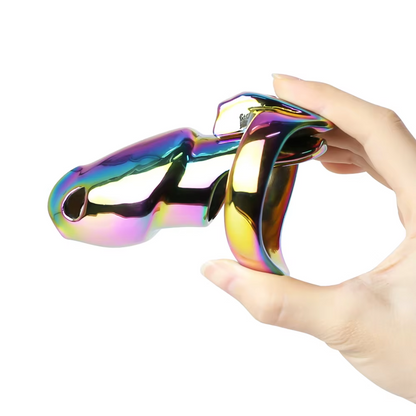 V4 Rainbow Steel Chastity Cage Chastitycage.cc