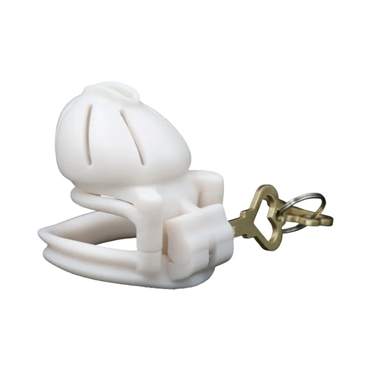 White Male Cock Cage flatchastity