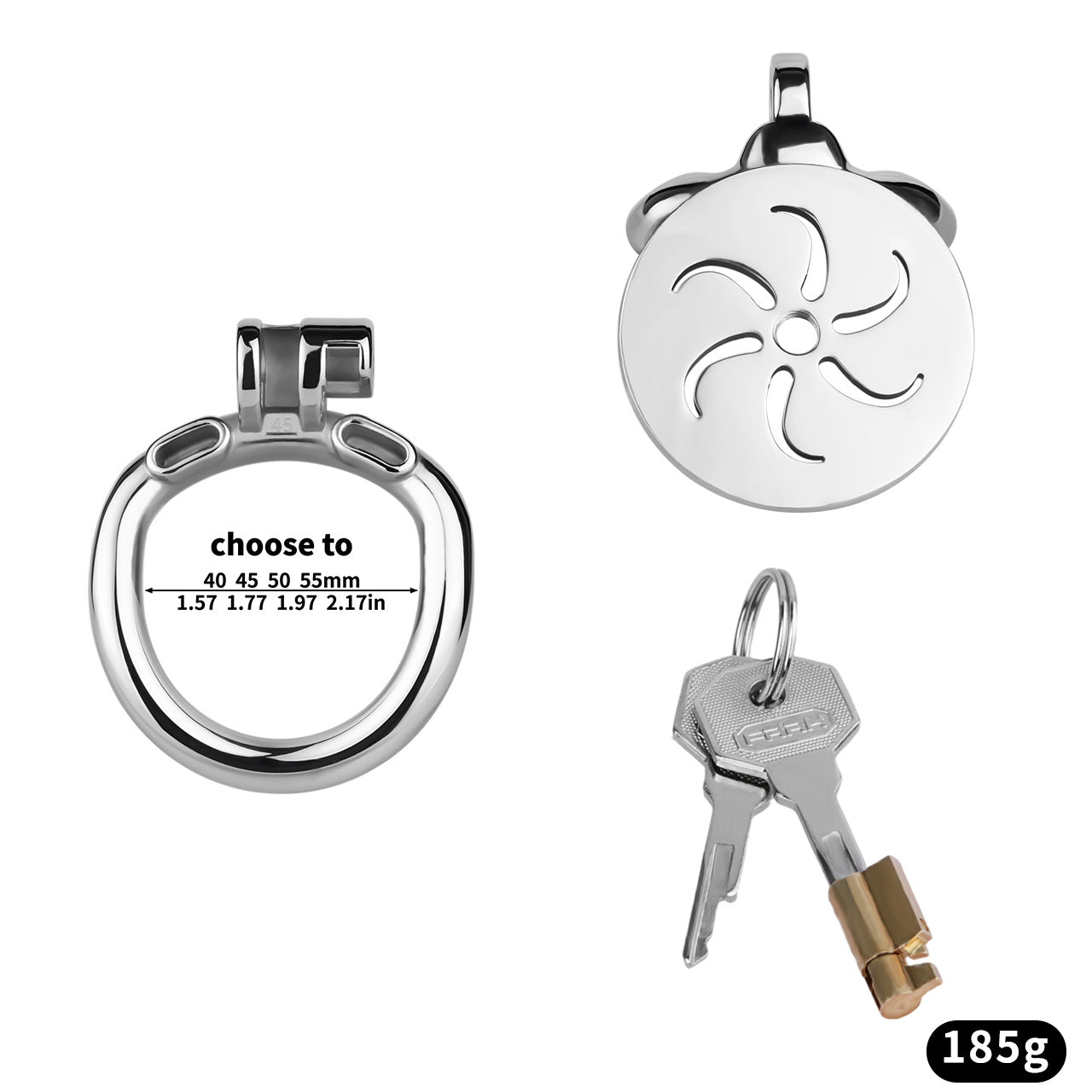 Wind and Fire Wheel Flat Chastity Lock